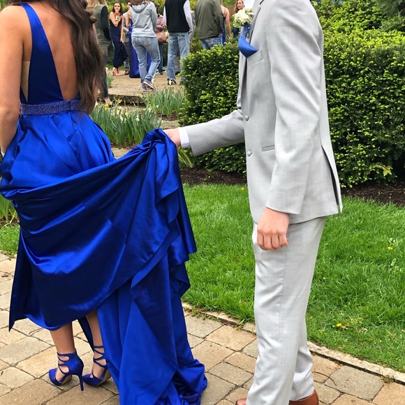 Royal blue Sheri Hill Prom Dress - Picture 3 of 5